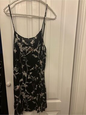 The Kooples Paris Floral Slip Dress Black White Botanical EU 4 / US M